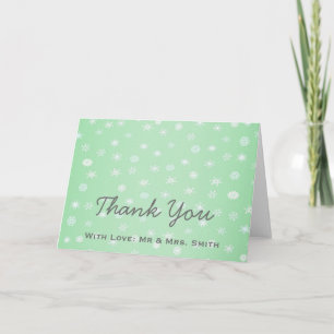 Green Glitter Snowflakes Sparkles Dots Thank You