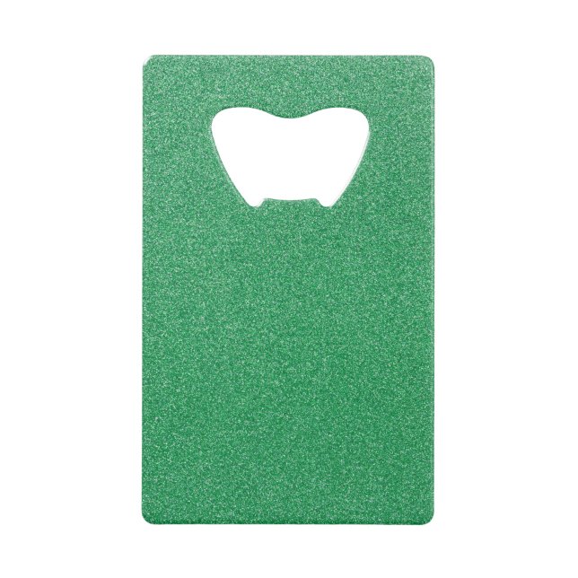 Green Glitter, Sparkle, Glitter Background Credit Card Bottle Opener (Front)