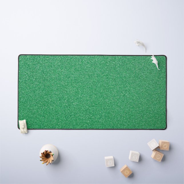 Green Glitter, Sparkle, Glitter Background Desk Mat (Kids Table)