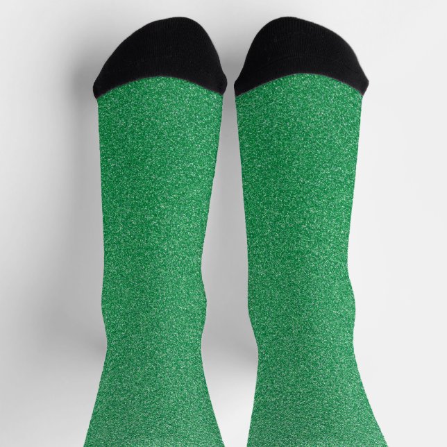 Green Glitter, Sparkle, Glitter Background Socks (Top)