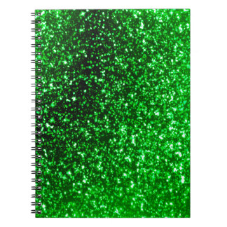 Green Glitter Spiral Notebook