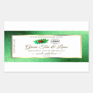Green Glitter White Product Labels Ladybug Logo