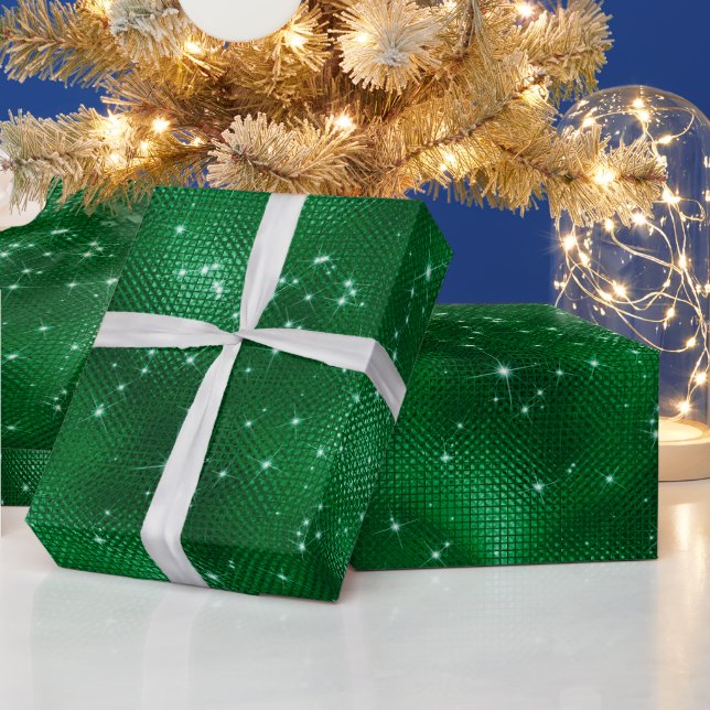 Green Glitter  Wrapping Paper (Holidays)