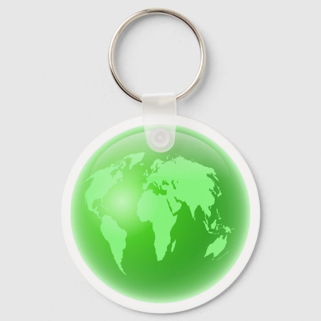 Green Globe Keychain (Front)
