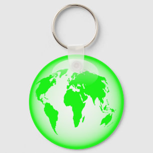 Green Glossy Globe Keychain