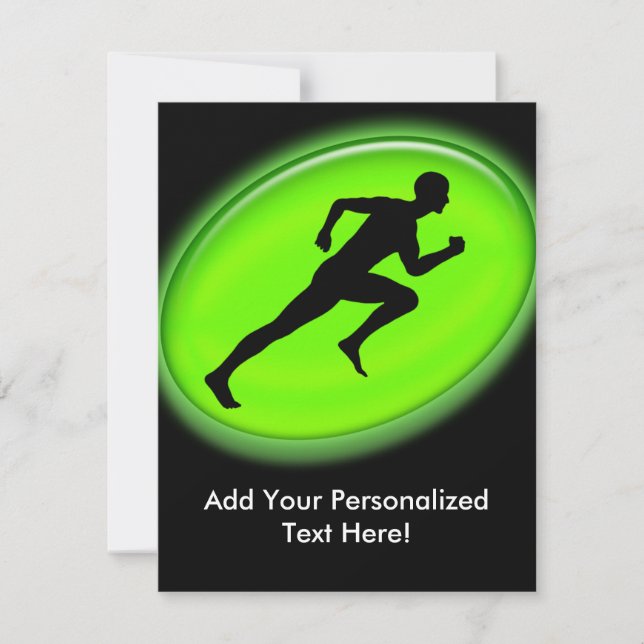 Green Glow Fitness Logo Invitation (Front)