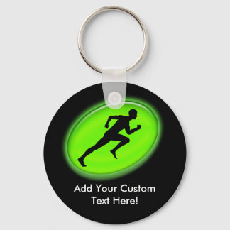 Green Glow Fitness Logo Keychain