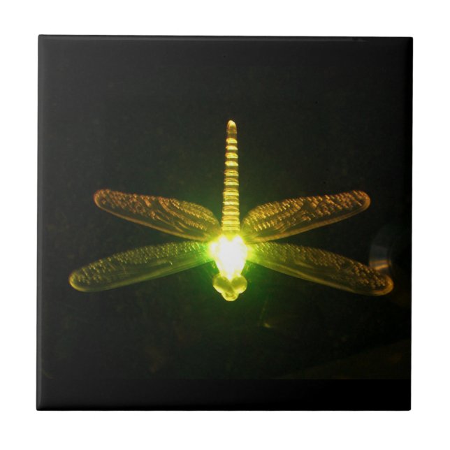 Green Glowing Dragonfly  tile (Front)