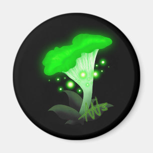 Green Glowing Mushroom Magnet