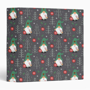 Green Gnome Christmas Tree Ornaments Pattern Binder