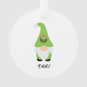 Green Gnome NAME Happy Holidays Year Fun Ornament
