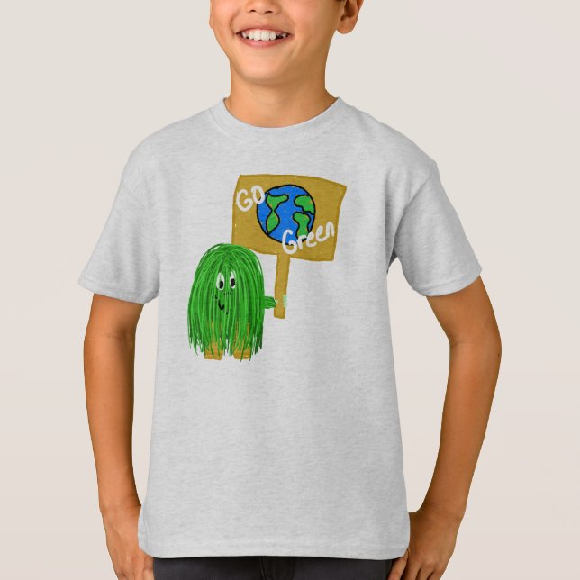 Green go green planet T-Shirt (Front)