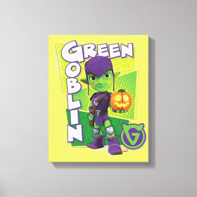 Green Goblin Character Badge Canvas Print (Front)