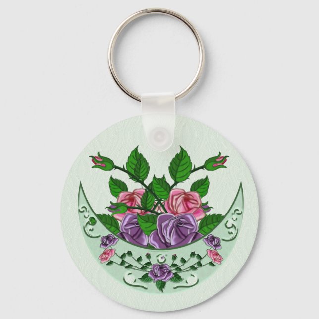 Green Goddess Upright Crescent Keychain (Front)