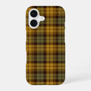 Green, Gold and Brown Rustic Plaid iPhone 16 Case