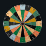 Green Gold and Orange Game Room Colours Dartboard<br><div class="desc">Brightly coloured dartboard for classic game room</div>