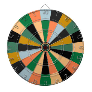 Green Gold and Orange Game Room Colours Dartboard