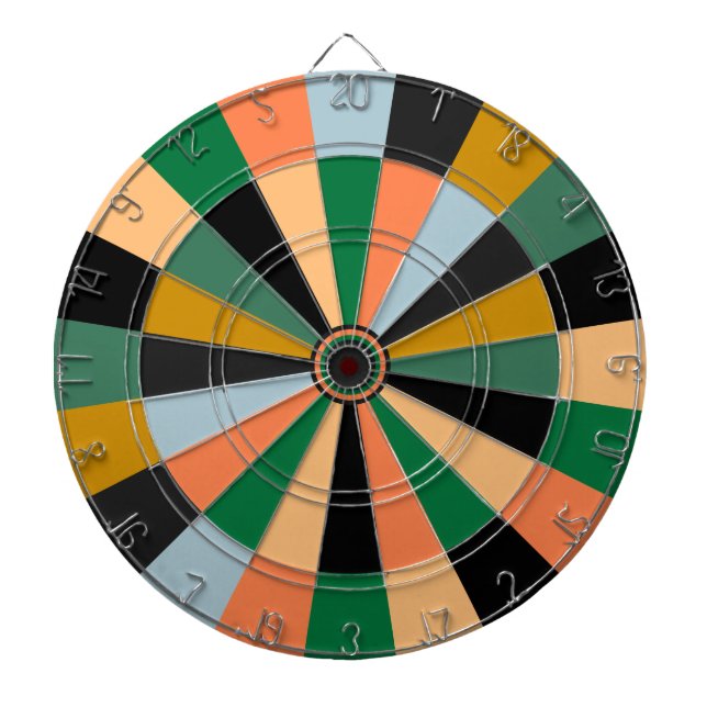 Green Gold and Orange Game Room Colours Dartboard (Front)