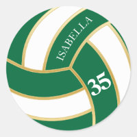 Green, Gold and White Volleyball- Personalize