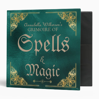 Green & Gold Antique Grimoire Binder