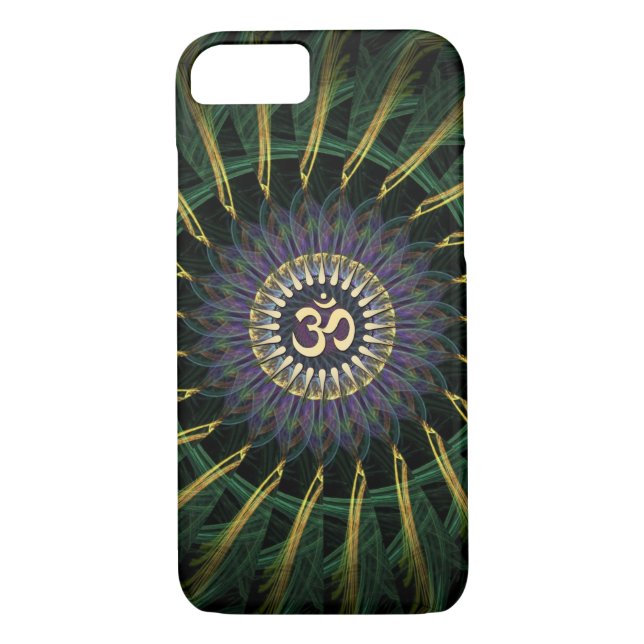 Green Gold Aum Swirl New Age iPhone 7 Case (Back)