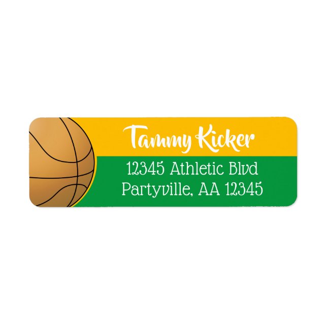 Green & Gold Basketball Address (Front)