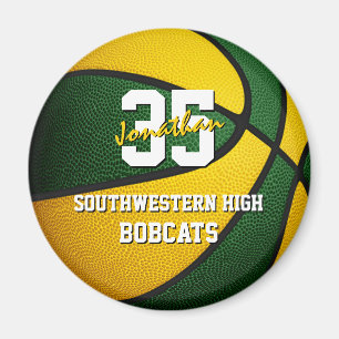 green gold basketball club team colours magnet