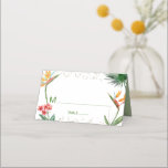 Green Gold Bat Mitzvah Tropical Floral Watercolor Place Card<br><div class="desc">No Bat Mitzvah party is complete without personalized place cards. Let your favourite Bat Mitzvah be proud, rejoice and celebrate her milestone at her perfectly coordinated party. Stylish, stunning, colourful, tropical watercolor bird of paradise flowers, faux gold Star of David and glitter dots, along with spring green modern sans serif...</div>