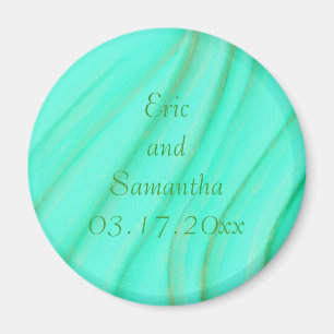 Green & Gold blends Save the date wedding magnets