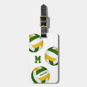 green gold boys girls volleyball travel team gifts luggage tag