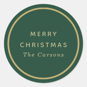 Green Gold Christmas Envelope Seals