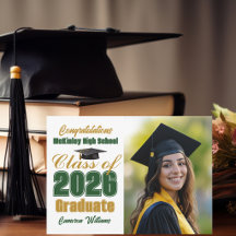 Green Gold Class of 2026 Photo Graduation
