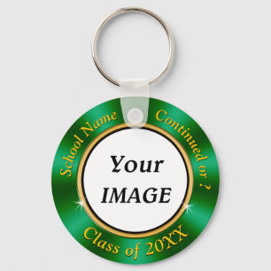 Green Gold Class Reunion Souvenirs,  School Photo Keychain
