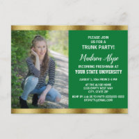 Green Gold College Trunk Graduation Party Photo