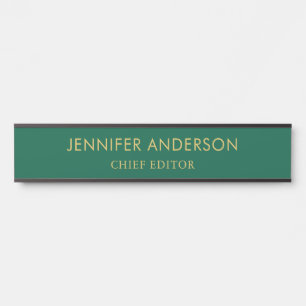 Green Gold Colours Professional Trendy Modern Plai Door Sign