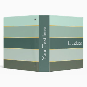 Green gold Custom Summer Colour Block Stripes Binder