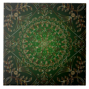 Green Gold Decorative Ceramic Tile