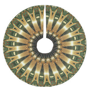 Green Gold Decorative Christmas Tree Skirt