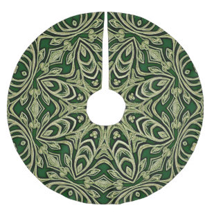 Green Gold Decorative Holiday Tree Skirt