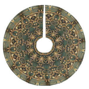 Green Gold Decorative Tree Skirt