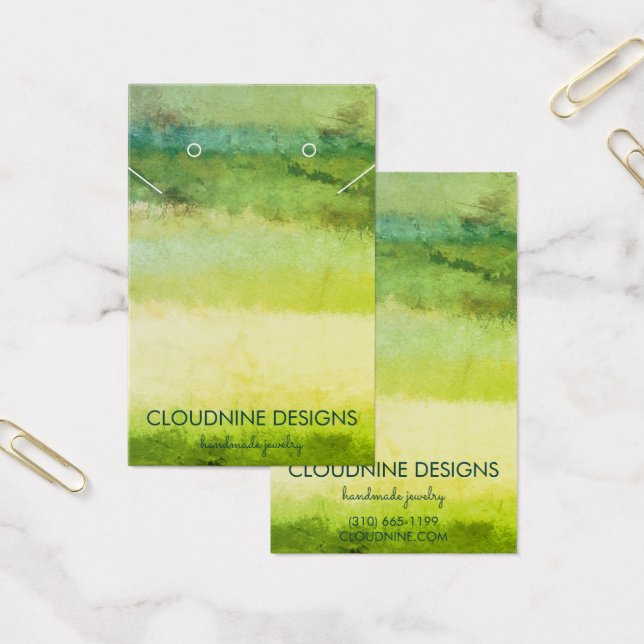 Green Gold Earring Necklace Jewellery Display Card (Office)