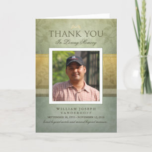Green & Gold Elegance Thank You Photo Card