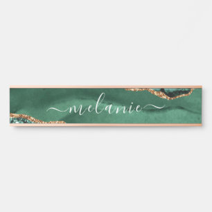 Green Gold Emerald Custom Name Door Sign