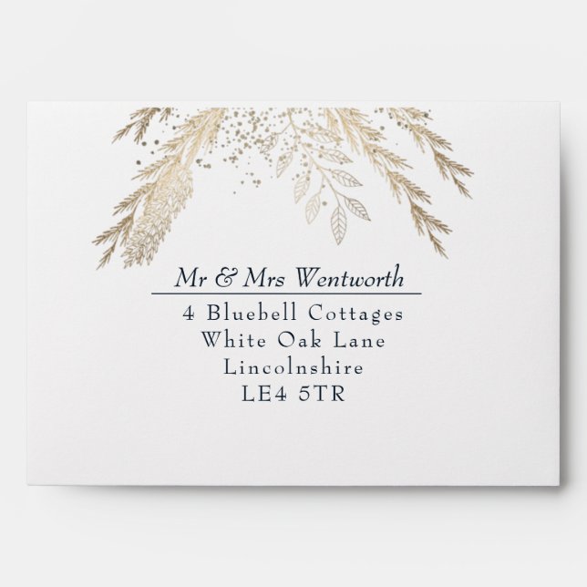 Green gold envelope lining with gold motif (Front)