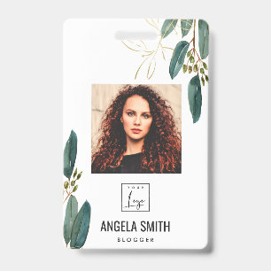 GREEN GOLD EUCALYPTUS EMPLOYEE PHOTO BARCODE BADGE