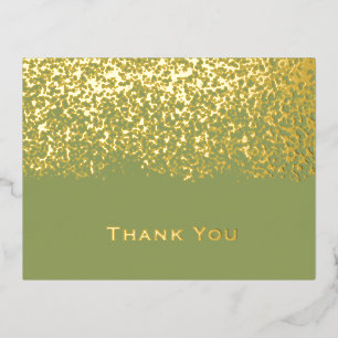 Green Gold Foil Wedding Thank You Card