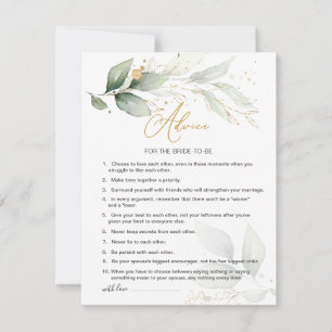 Green & gold foliage Advice for bride-to-be