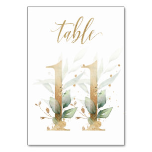 Green & gold foliage, Table 11, Table Number