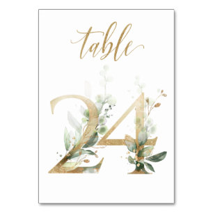 Green & gold foliage, Table 24, Table Number