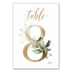 Green & gold foliage, Table 8, Table Number
